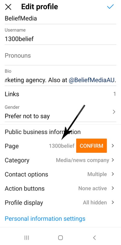 Instagram Edit Profile