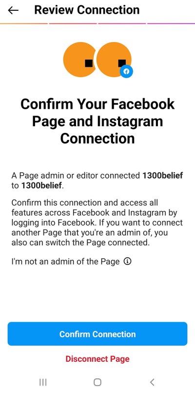 Connect Confirm Facebook Page