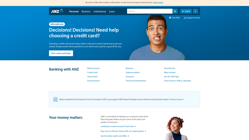 ANZ Personal – Bank accounts, home loans, credit cards & more | ANZ Updated Website Screenshot API and WordPress Shortcode