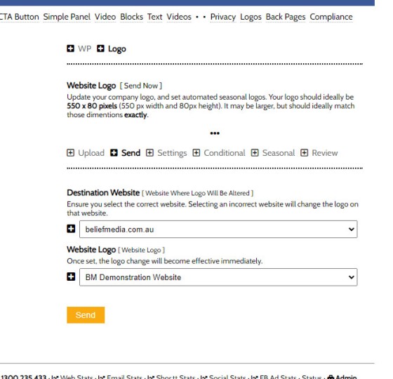 Send Logo to Website