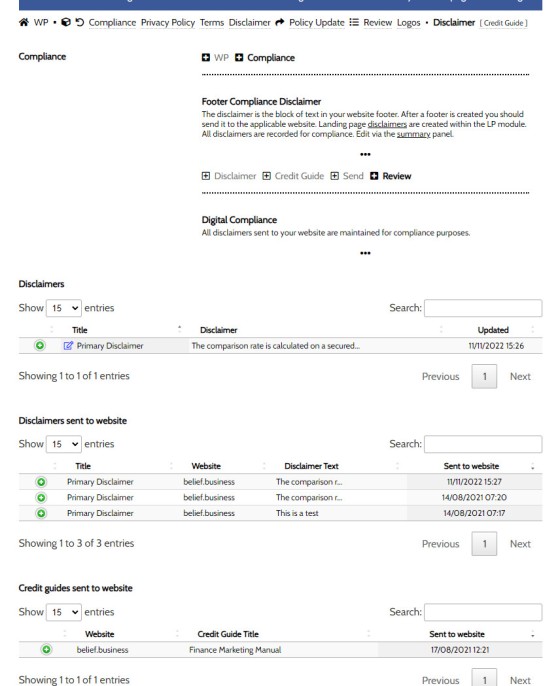 Footer Disclaimer Review