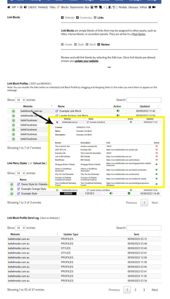 Review and Edit Profiles and Styles