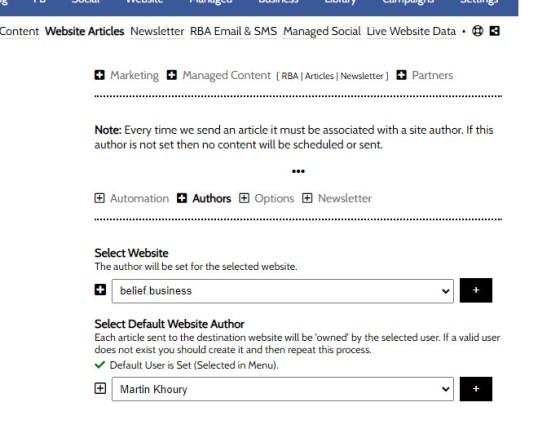 Default Website Author