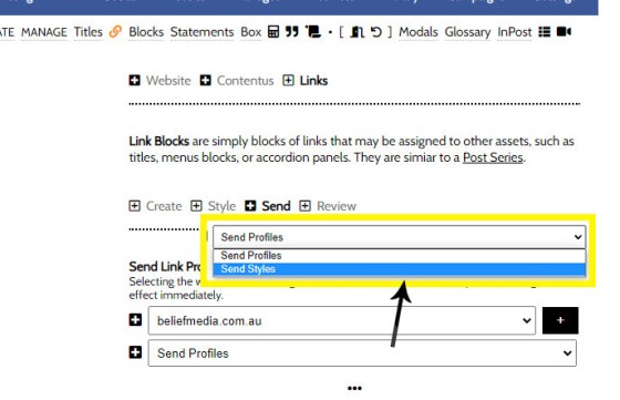 Send Link Blocks and Styles