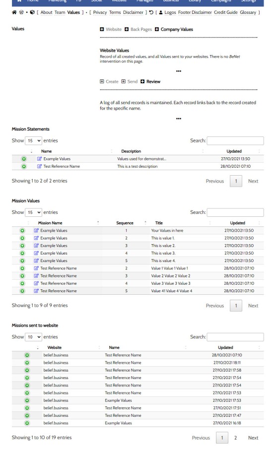 Statement and Values Review