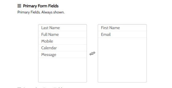 Subscription Form Primary Fields