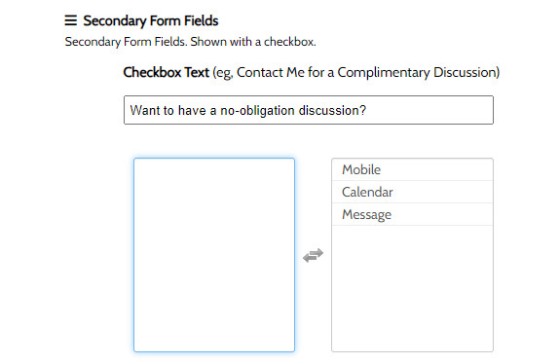 Subscription Form Secondary Form Fields