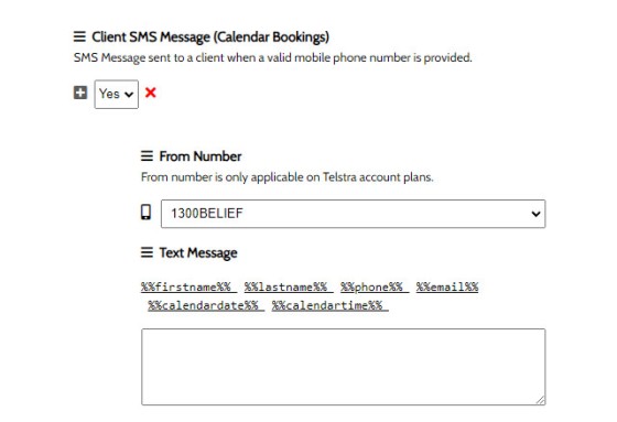 Subscription Form Calendar SMS