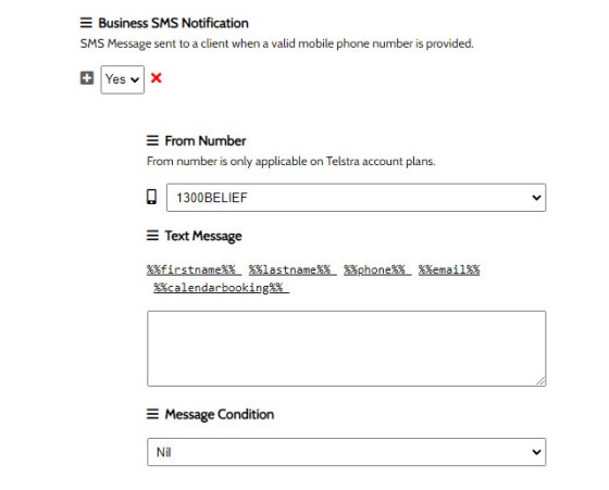Subscription Form Business SMS