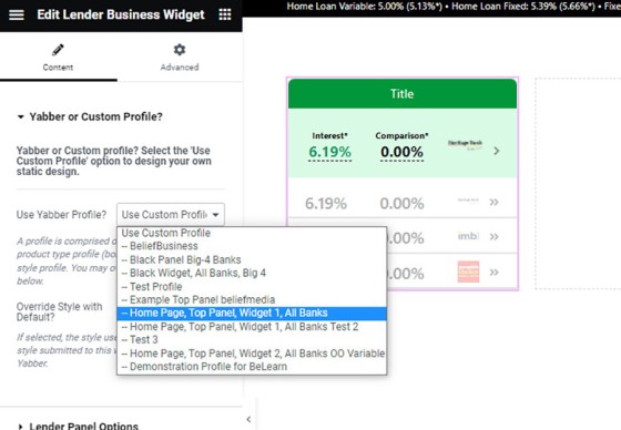 Business Widget Profile