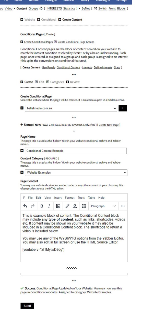 Conditional Content Create