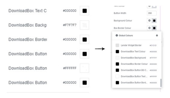 Elementor Download Box Global Colours