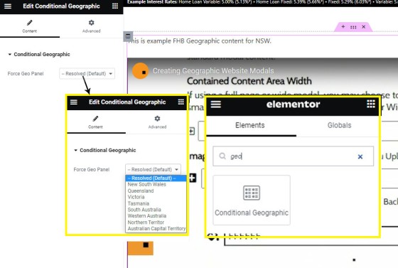 FHB Geographic Elementor Block