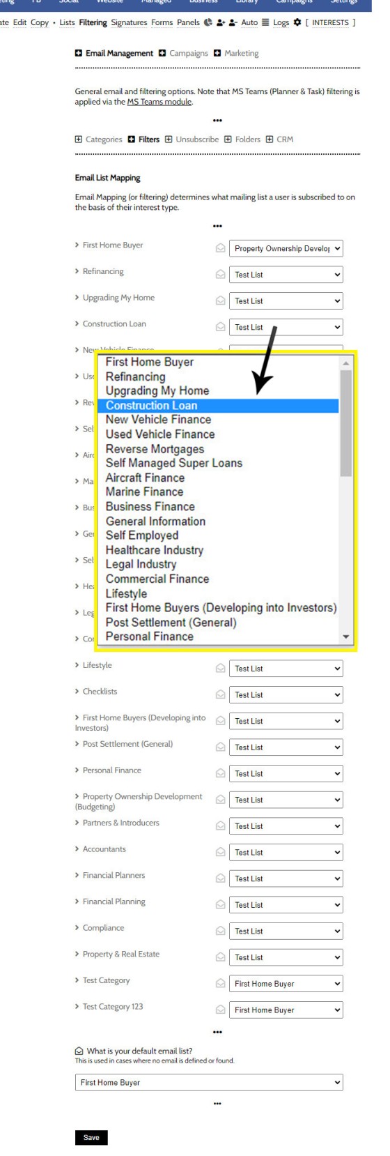 Email List Mapping