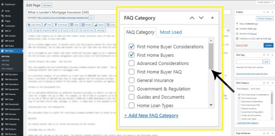 FAQ Category Assignment