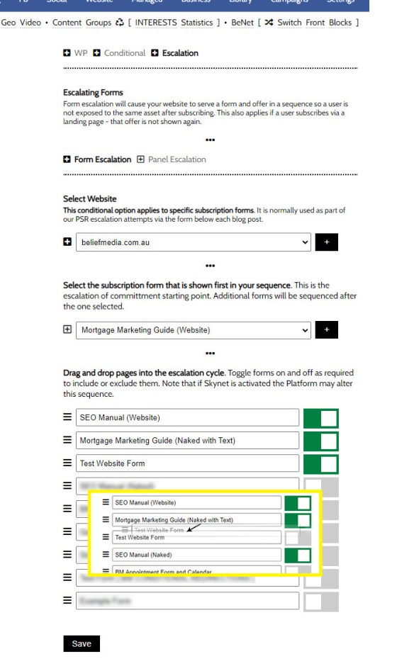 Conditional Form Escalation Example