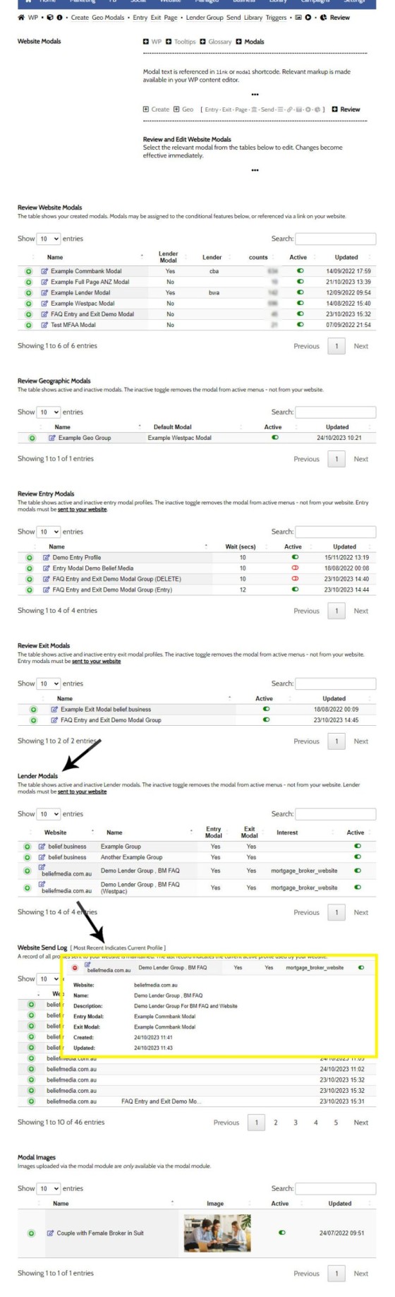 Lender Modal Review