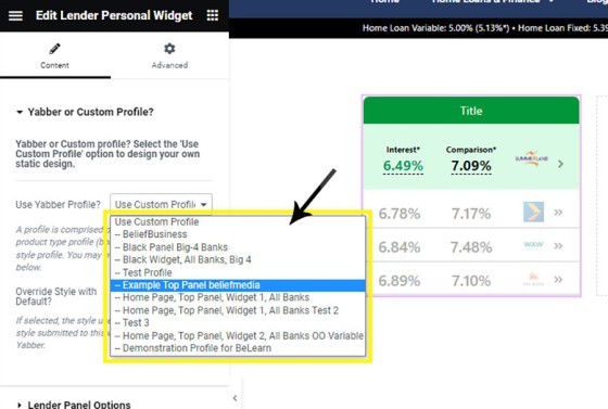 Lender Widgets Elementor Personal Profiles