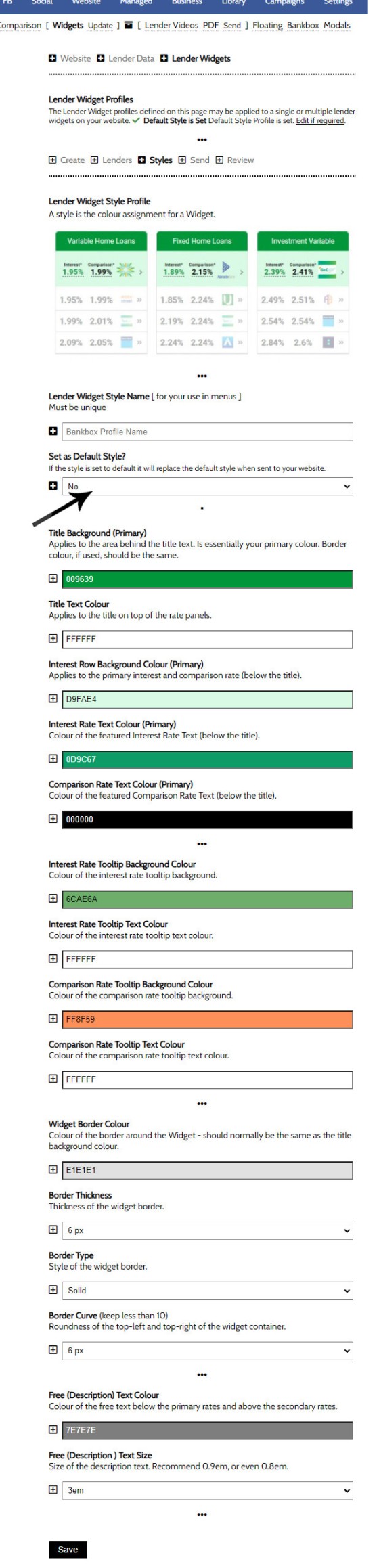 Lender Widget Styles