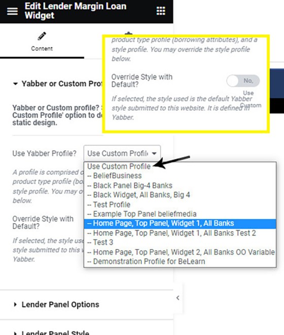 Margin Widget Profile or Yabber