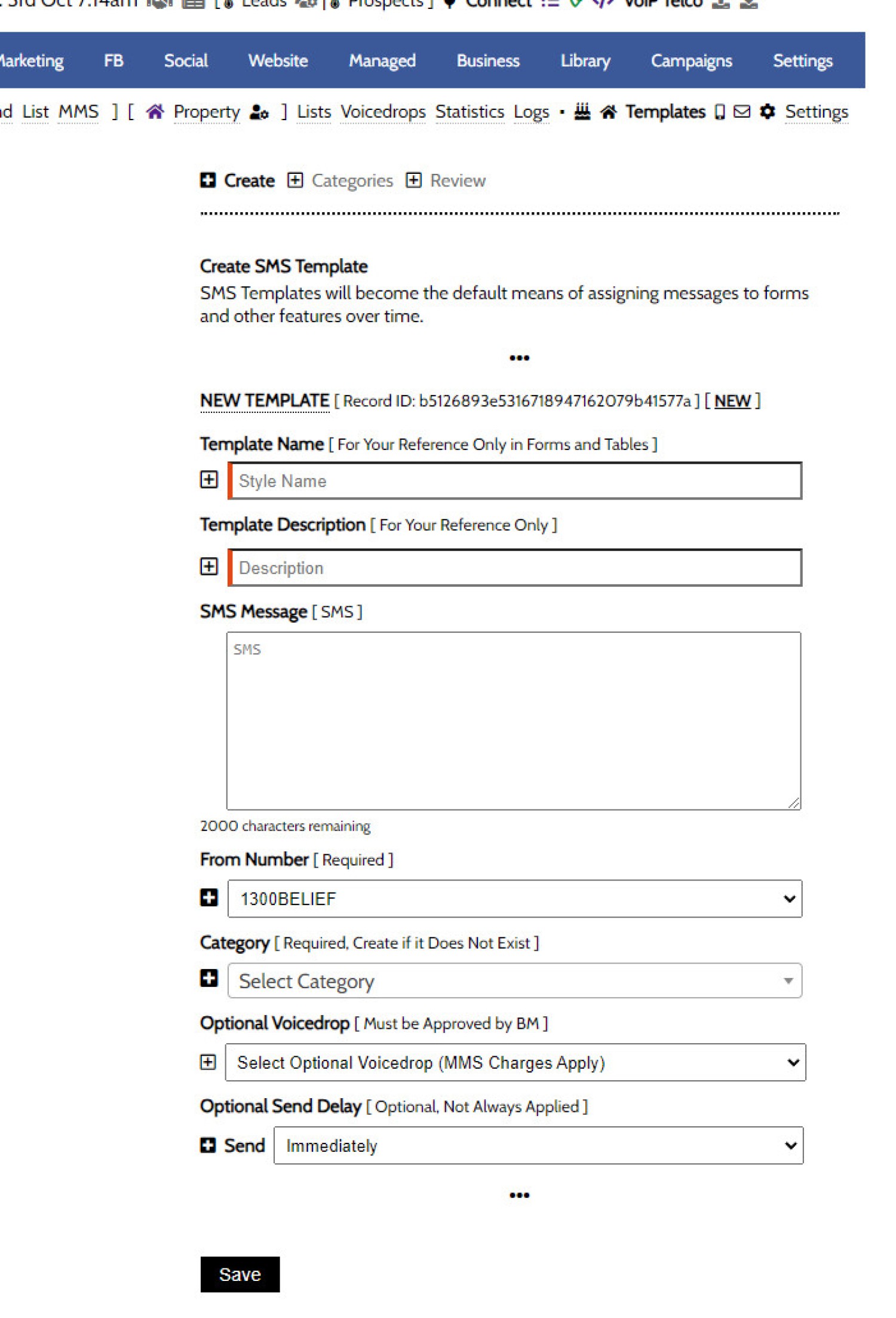 How to Create an SMS Template in Yabber – BeliefMedia Digital Marketing