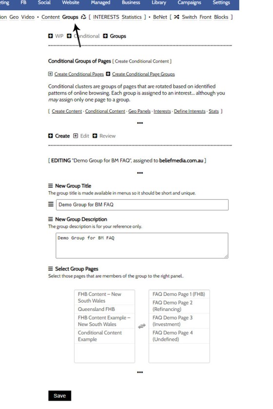 Conditional Group Demo