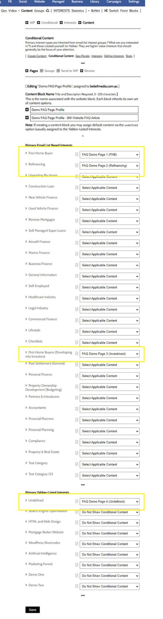 Conditional Page Assignments