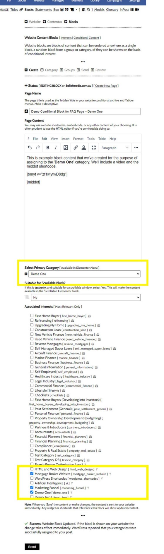 Conditional Block Create