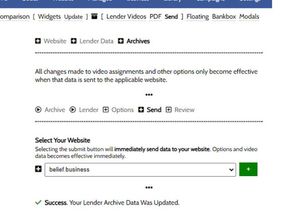 Lender Archive Video Send