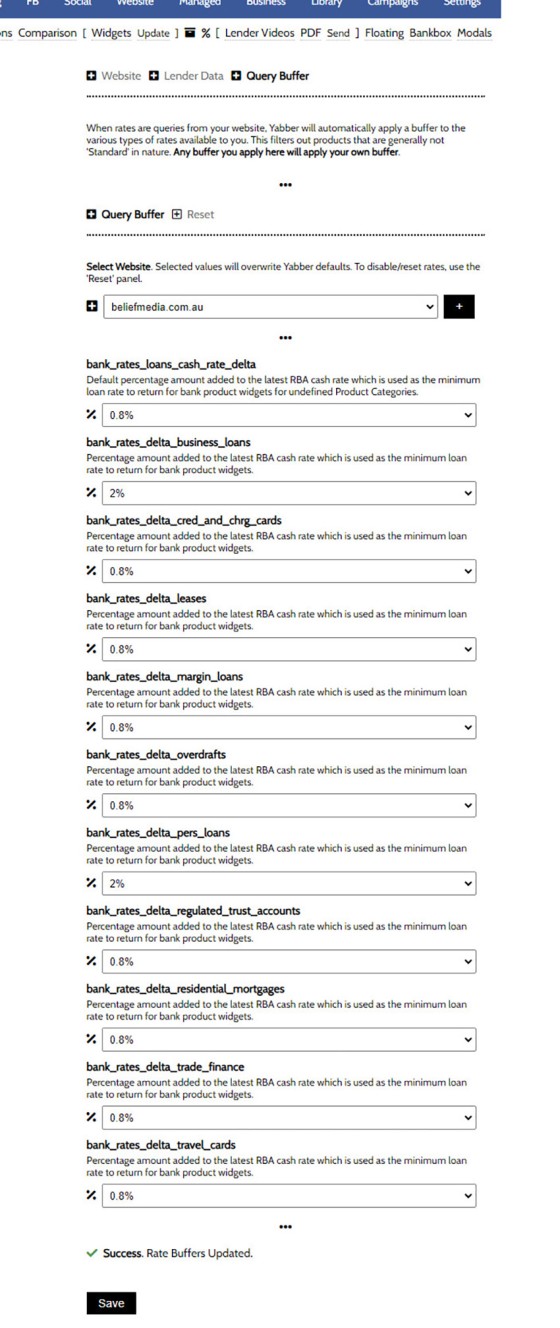 Lender Rate Buffers