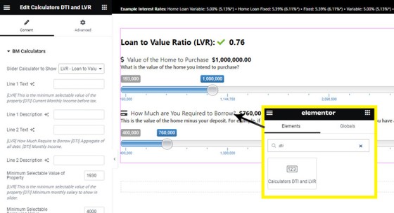 LVR Calculator Elementor LVR Calculator Elementor