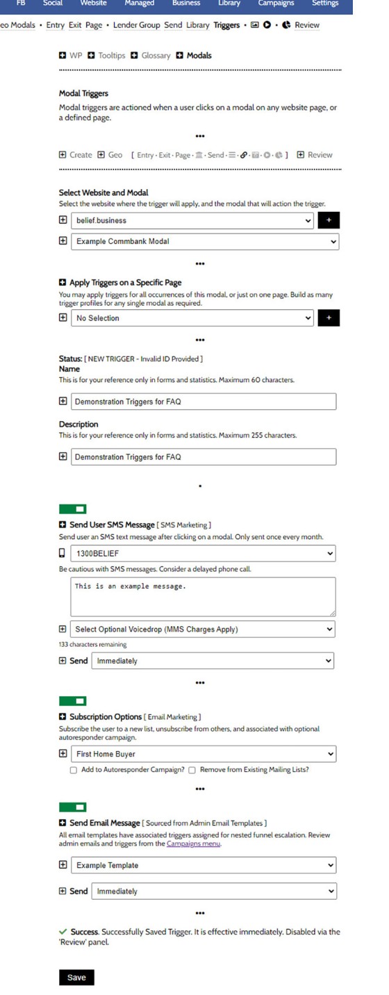 Modal Trigger Create Modal Trigger Create