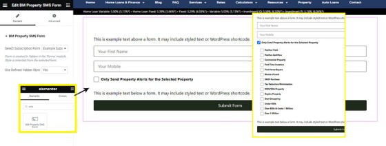 Property SMS Elementor