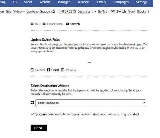 Switch Website Send