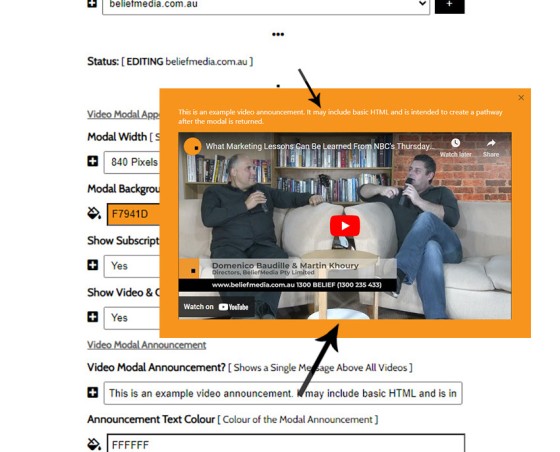 Video Modal Announcement Video Modal Announcement