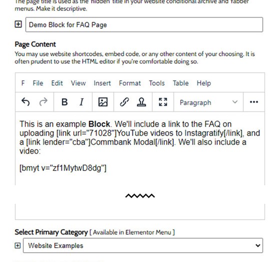 Example Content Block in Yabber