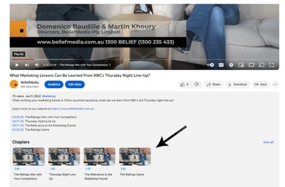 YouTube NBC Chapters