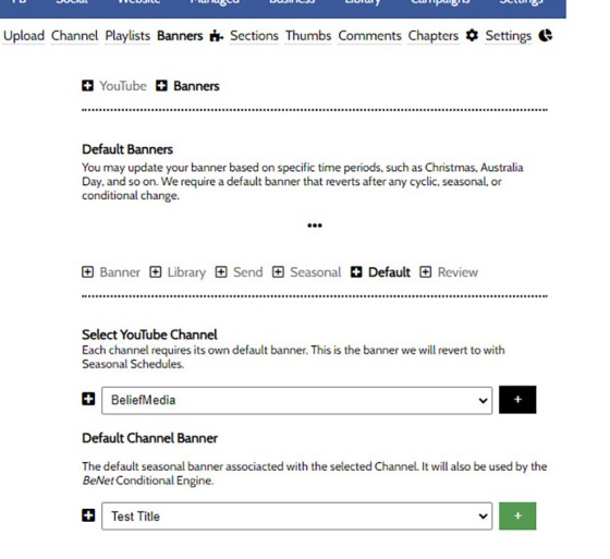 YouTube Set Default Banner