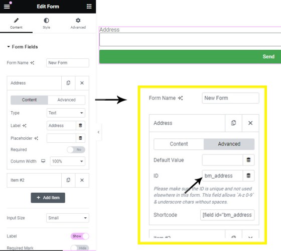 Elementor Form Address Elementor Form Address