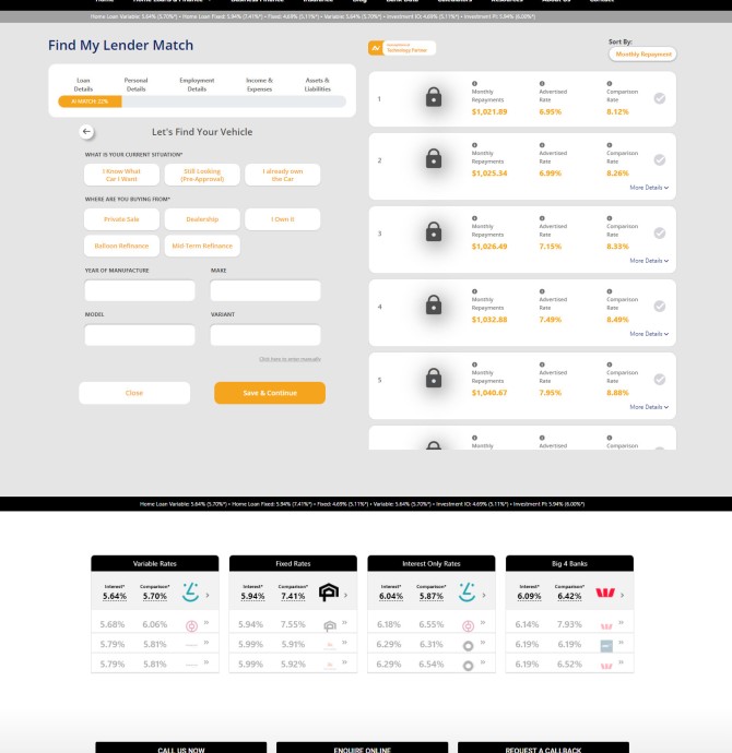 LoanOptions Application Page