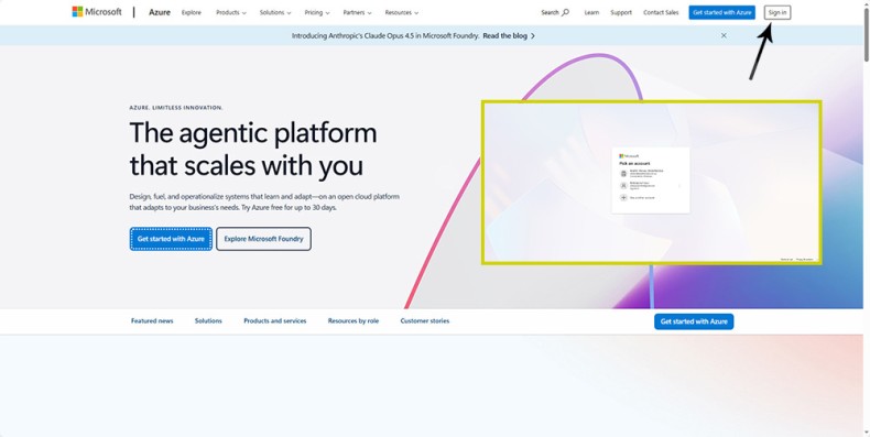 Sign into Microsoft Azure