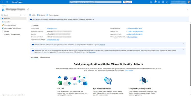 Copy Azure Application Values