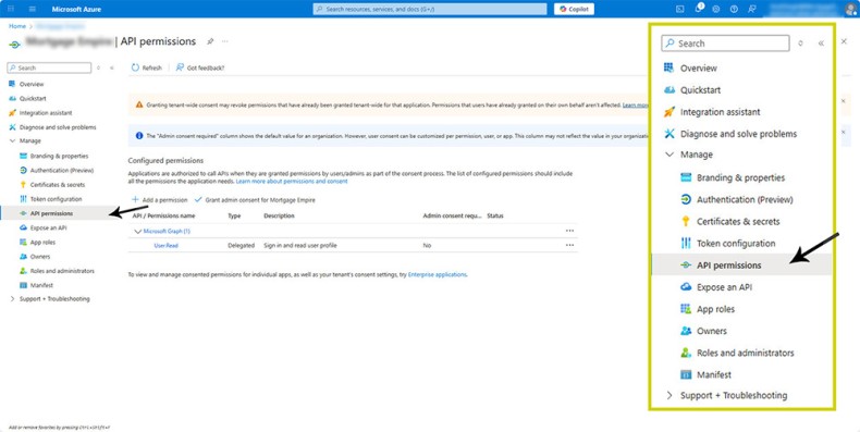 Azure API Permissions