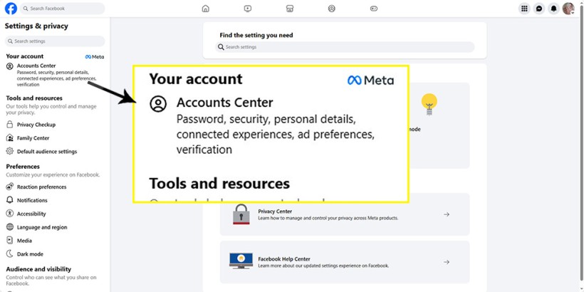 Facebook Accounts Center