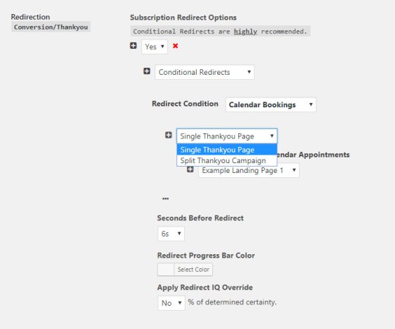 Conditional Landing Page Redirections