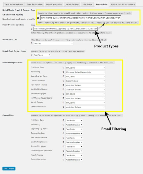 Email Filtering