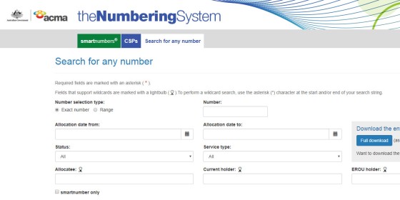 Search Australian Smart Numbers