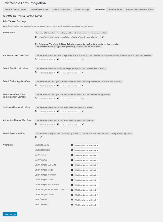 BeliefMedia SalesTrekker Options