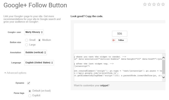 Add a Google Plus Follow Button in WordPress with Shortcode