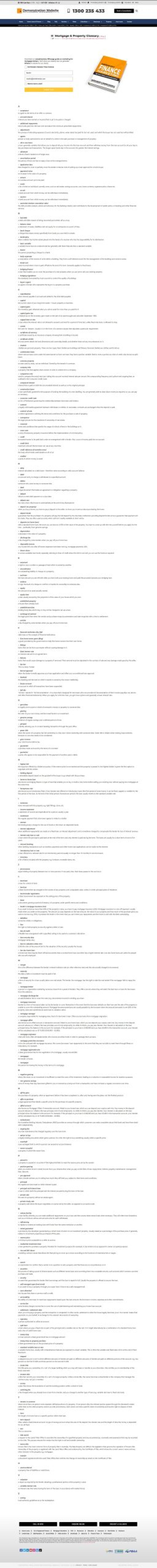Finance and Property Glossary Finance and Property Glossary